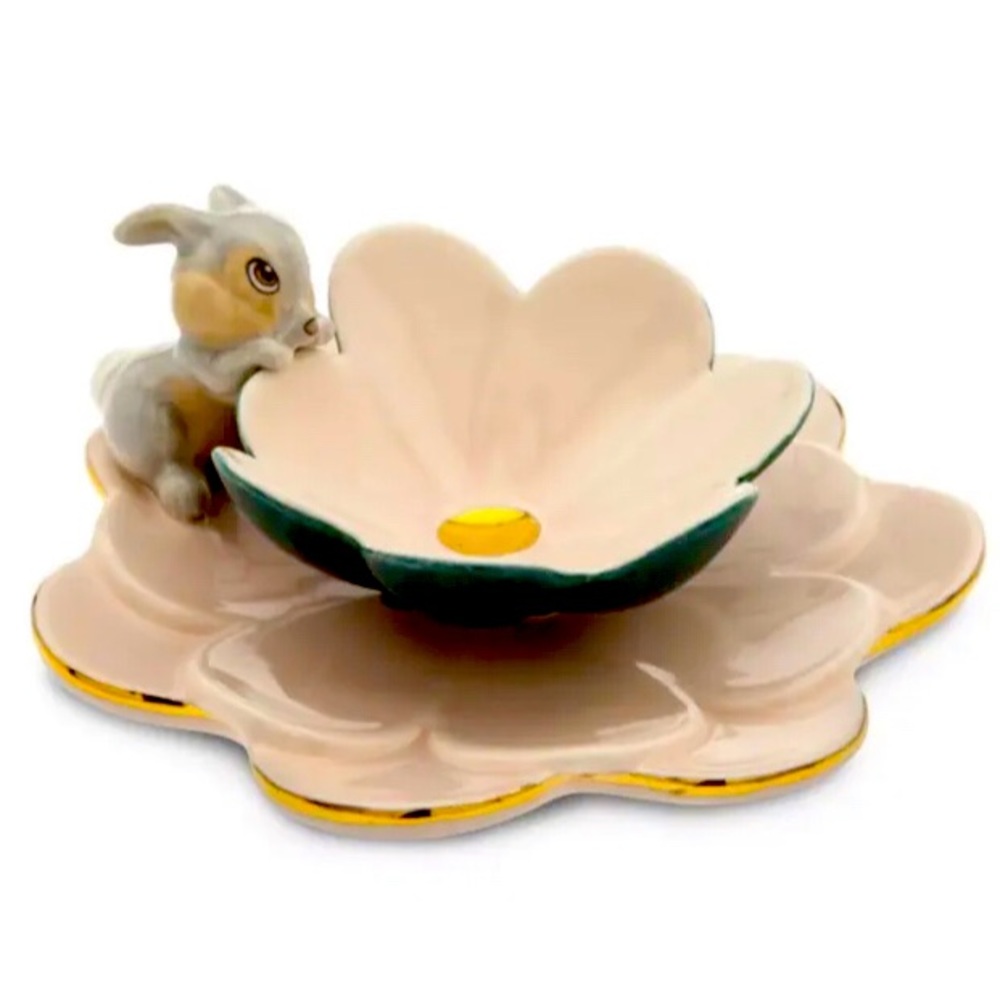 Disney Parks Bambi THUMPER Rabbit Flower Trinket Tray Dish NEW